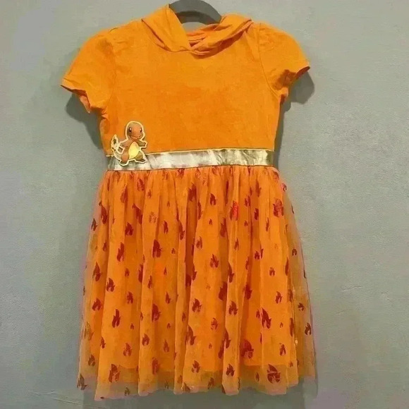 Pokemon Charmander Dress - Orange -Girls XL 14 - Picture 4 of 9